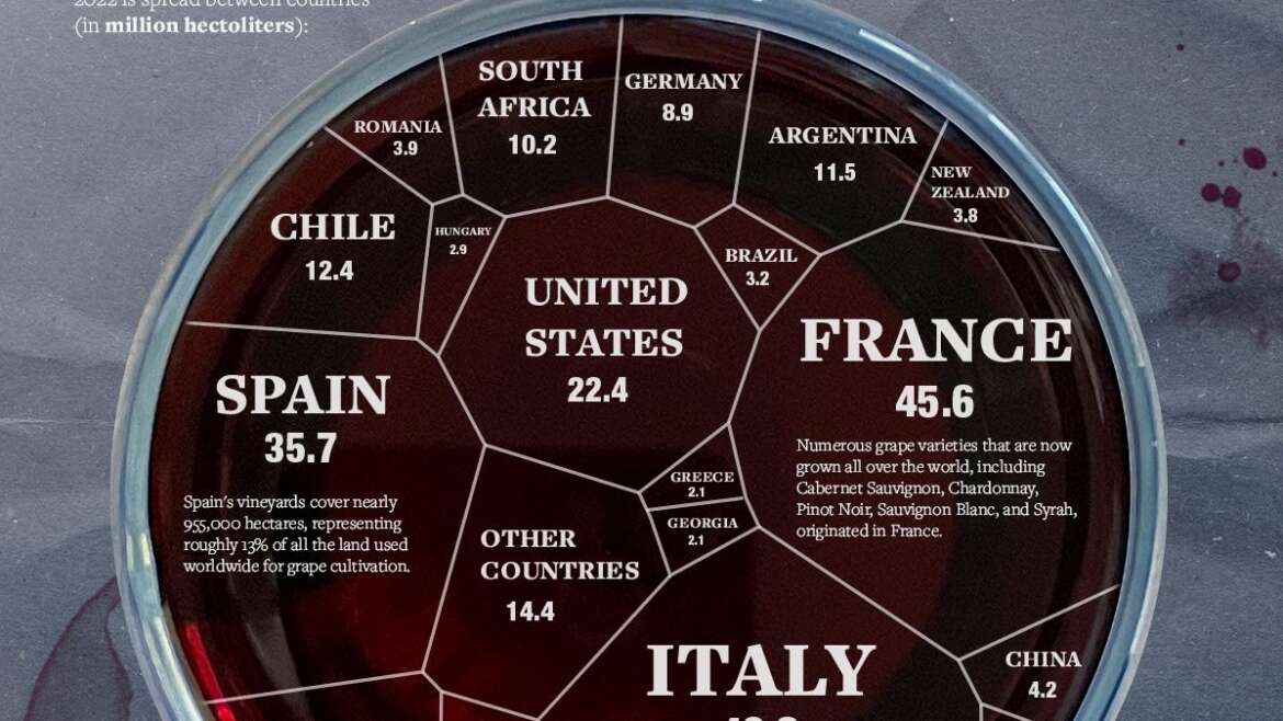 🍇 Gerangschikt: ‘s Werelds grootste wijnproducenten per land